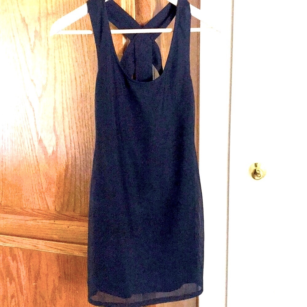 BCBG Generation Fitted Black Cross-back Dress